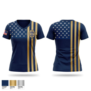 Womens Short Sleeve Vneck Shirt, Versailles Police Department, Police, Teamtime, Team time, sublimation, custom sports apparel, team uniforms, spirit wear, spiritwear, sports uniforms, custom shirts, team store, custom team store, fundraiser sports, apparel fundraiser