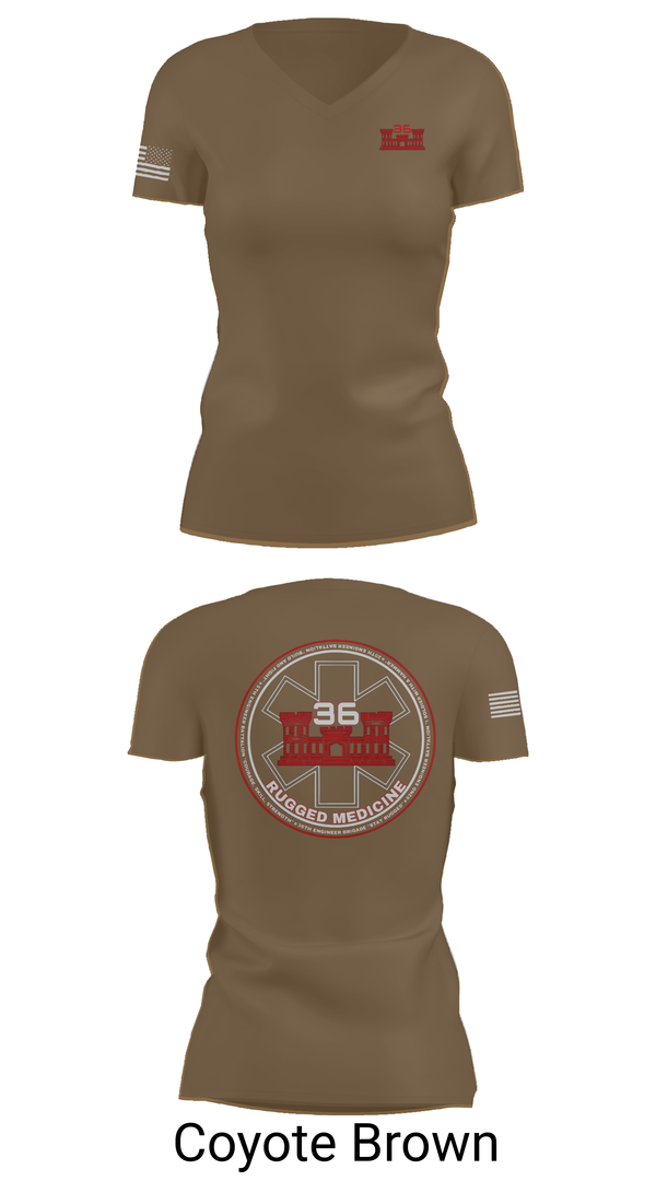 Womens Short Sleeve Vneck Shirt, 36 Engineer Brigade, Army, Teamtime, Team time, sublimation, custom sports apparel, team uniforms, spirit wear, spiritwear, sports uniforms, custom shirts, team store, custom team store, fundraiser sports, apparel fundraiser