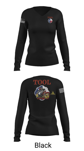 Womens Long Sleeve Vneck Shirt, Tool Fire Rescue, Fire Department, Teamtime, Team time, sublimation, custom sports apparel, team uniforms, spirit wear, spiritwear, sports uniforms, custom shirts, team store, custom team store, fundraiser sports, apparel fundraiser