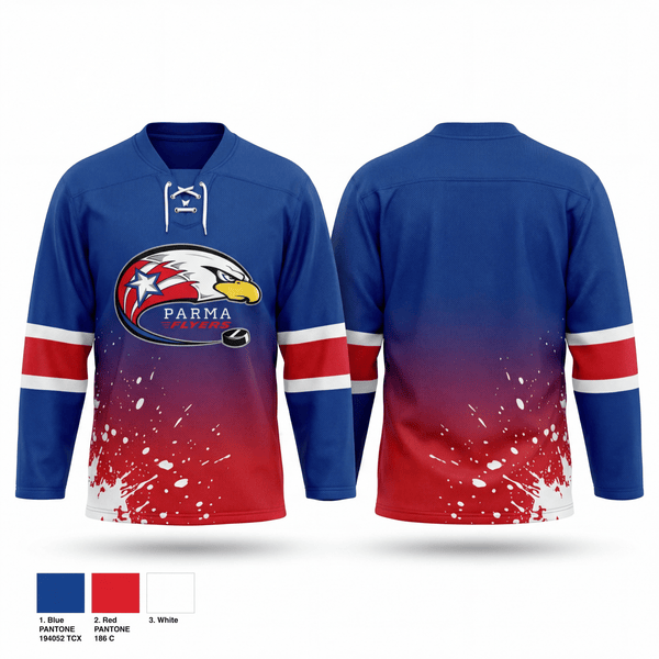 Hockey Jersey, Parma Flyers, Ice Hockey, Teamtime, Team time, sublimation, custom sports apparel, team uniforms, spirit wear, spiritwear, sports uniforms, custom shirts, team store, custom team store, fundraiser sports, apparel fundraiser