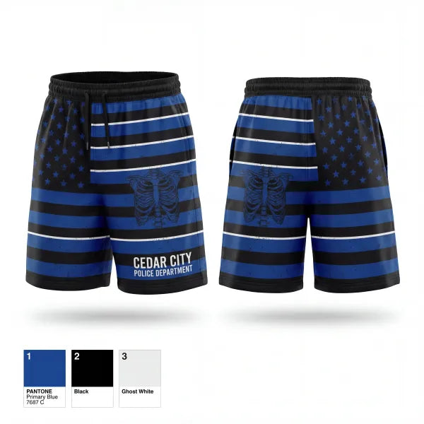 Athletic Shorts With Pockets, Cedar City Police Department, Police, Teamtime, Team time, sublimation, custom sports apparel, team uniforms, spirit wear, spiritwear, sports uniforms, custom shirts, team store, custom team store, fundraiser sports, apparel fundraiser