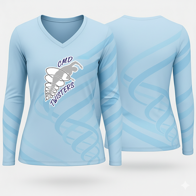 Central Mass Diving 20852807 Women's Long Sleeve V-neck Shirt - 102