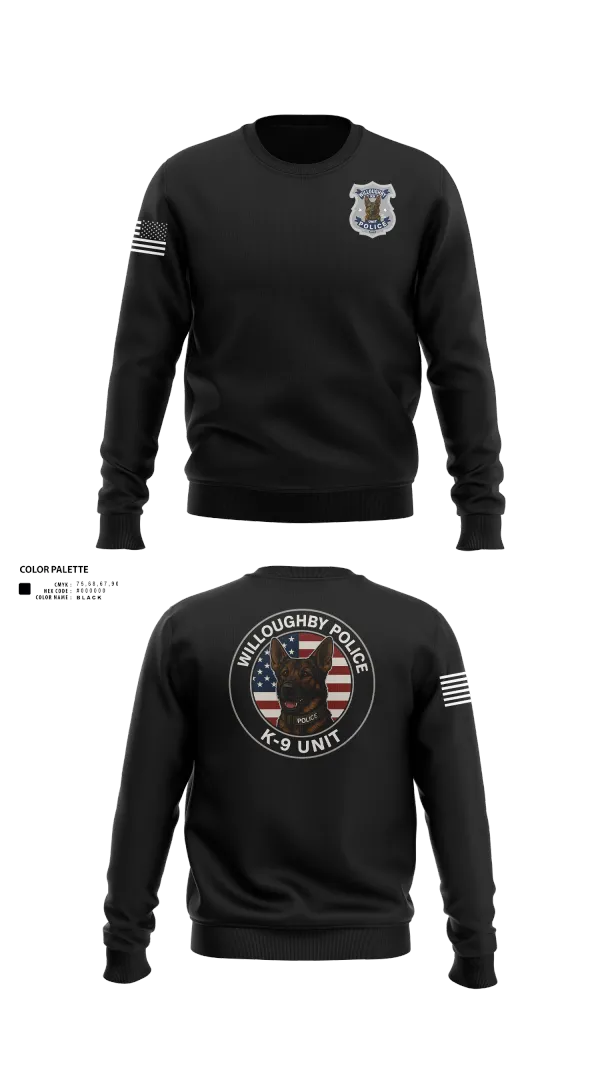 Crew Neck Sweatshirt, Willoughby Police K9 Unit, Police, Teamtime, Team time, sublimation, custom sports apparel, team uniforms, spirit wear, spiritwear, sports uniforms, custom shirts, team store, custom team store, fundraiser sports, apparel fundraiser