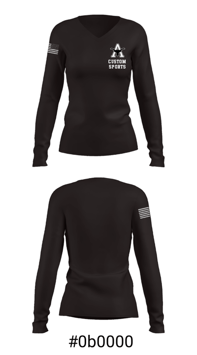 Agate 1613283 Women's Long Sleeve V-neck Shirt - 20