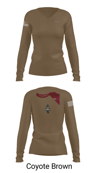 Women's Long Sleeve Vneck Shirt, , Army, Teamtime, Team time, sublimation, custom sports apparel, team uniforms, spirit wear, spiritwear, sports uniforms, custom shirts, team store, custom team store, fundraiser sports, apparel fundraiser