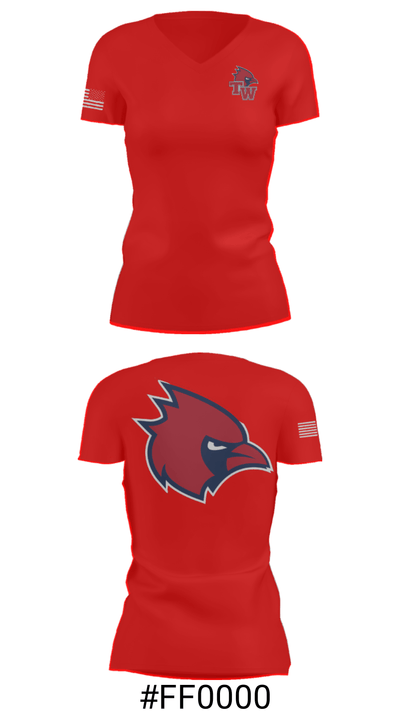 Thomas Worthington High School Basketball 13768606 Women's Short Sleeve V-neck Shirt - 21