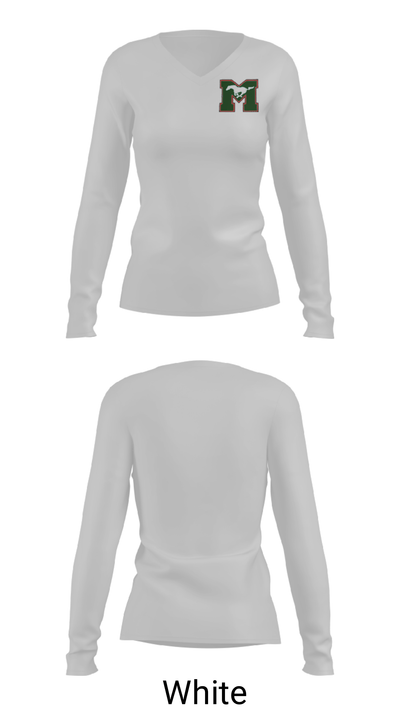 Marcellus Senior High School Basketball 87934930 Women's Long Sleeve V-neck Shirt - 6