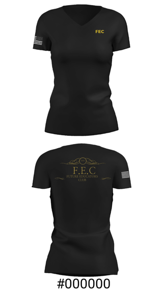 Women's Short Sleeve Vneck Shirt, FEC club, , Teamtime, Team time, sublimation, custom sports apparel, team uniforms, spirit wear, spiritwear, sports uniforms, custom shirts, team store, custom team store, fundraiser sports, apparel fundraiser