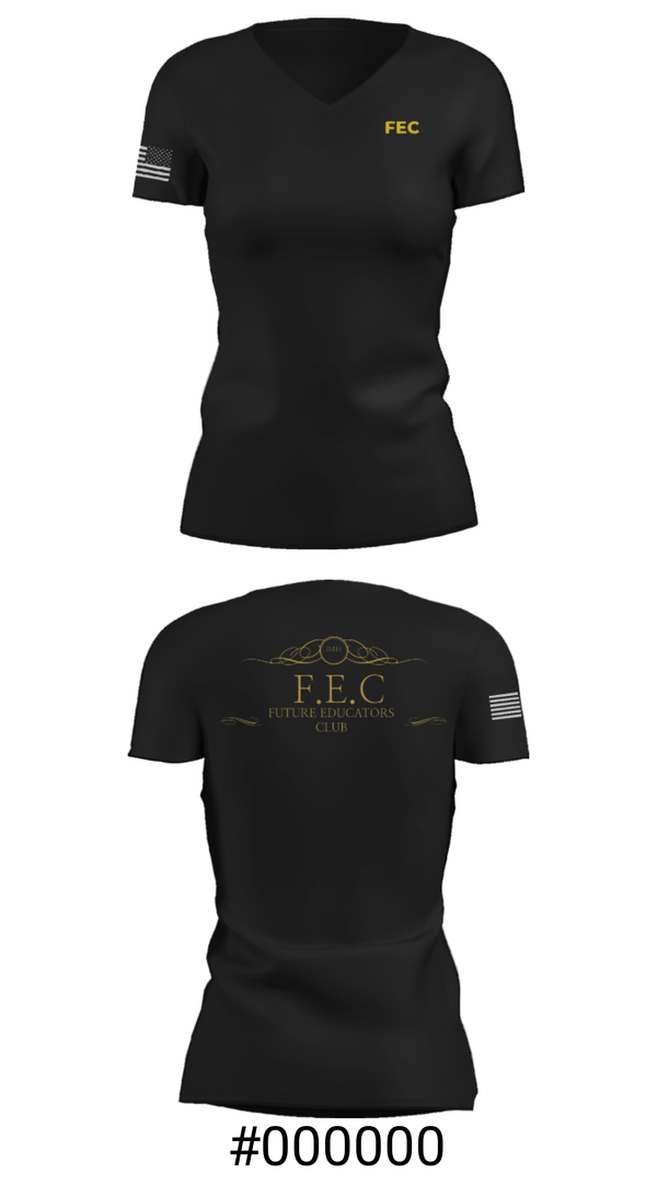 Women's Short Sleeve Vneck Shirt, FEC club, , Teamtime, Team time, sublimation, custom sports apparel, team uniforms, spirit wear, spiritwear, sports uniforms, custom shirts, team store, custom team store, fundraiser sports, apparel fundraiser