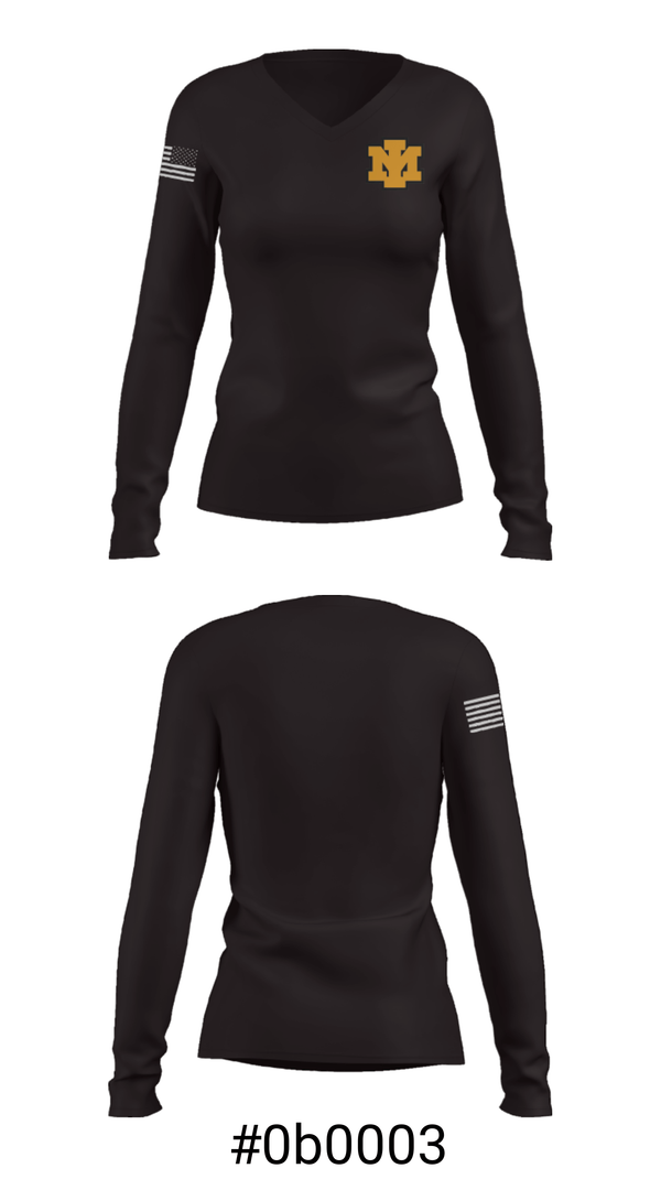 Women's Long Sleeve Vneck Shirt, Iron Mountain High School, Spirit Store, Teamtime, Team time, sublimation, custom sports apparel, team uniforms, spirit wear, spiritwear, sports uniforms, custom shirts, team store, custom team store, fundraiser sports, apparel fundraiser