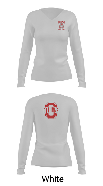 Ottumwa High School Wrestling 51404421 Women's Long Sleeve V-neck Shirt - 6
