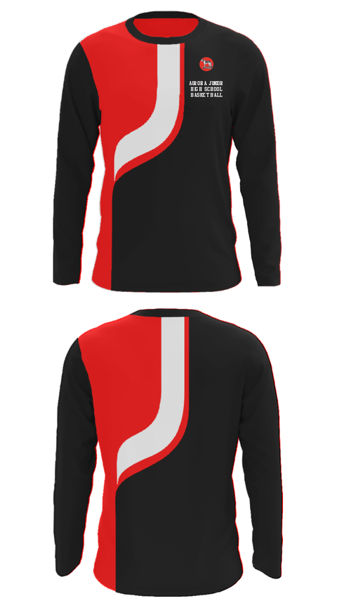 Long Sleeve Performance Shirt, Aurora Junior High School Basketball, Men's Basketball, Teamtime, Team time, sublimation, custom sports apparel, team uniforms, spirit wear, spiritwear, sports uniforms, custom shirts, team store, custom team store, fundraiser sports, apparel fundraiser