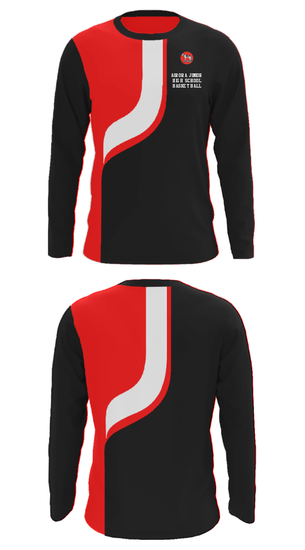 Long Sleeve Performance Shirt, Aurora Junior High School Basketball, Men's Basketball, Teamtime, Team time, sublimation, custom sports apparel, team uniforms, spirit wear, spiritwear, sports uniforms, custom shirts, team store, custom team store, fundraiser sports, apparel fundraiser