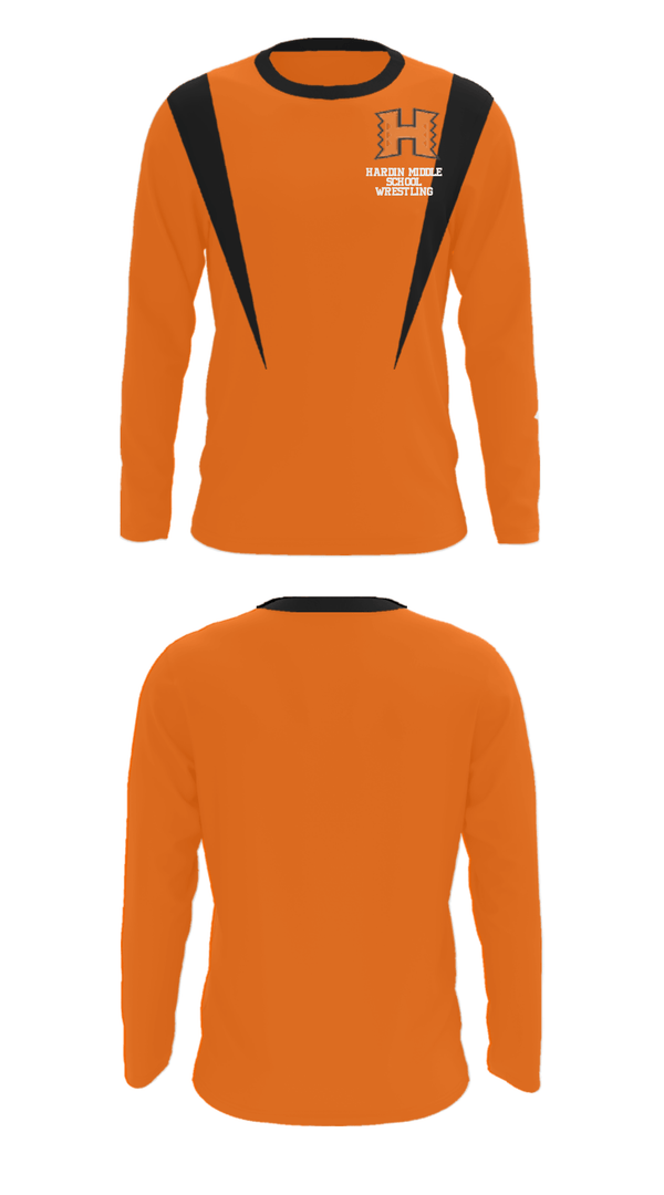 Long Sleeve Performance Shirt, Hardin Middle School Wrestling, Wrestling, Teamtime, Team time, sublimation, custom sports apparel, team uniforms, spirit wear, spiritwear, sports uniforms, custom shirts, team store, custom team store, fundraiser sports, apparel fundraiser