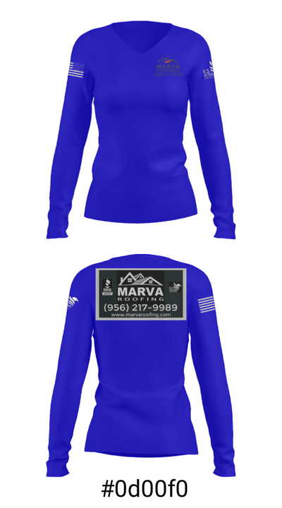 Marva Roofing 1081209 Women's Long Sleeve V-neck Shirt - 20