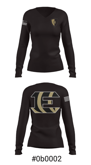 Women's Long Sleeve Vneck Shirt, Ethel High School, Spirit Store, Teamtime, Team time, sublimation, custom sports apparel, team uniforms, spirit wear, spiritwear, sports uniforms, custom shirts, team store, custom team store, fundraiser sports, apparel fundraiser