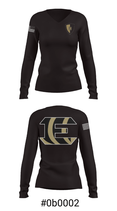 Ethel High School 2762837 Women's Long Sleeve V-neck Shirt - 20