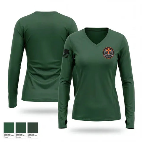 Womens Long Sleeve Vneck Shirt, Timberline Fire Suppression, Fire Department, Teamtime, Team time, sublimation, custom sports apparel, team uniforms, spirit wear, spiritwear, sports uniforms, custom shirts, team store, custom team store, fundraiser sports, apparel fundraiser