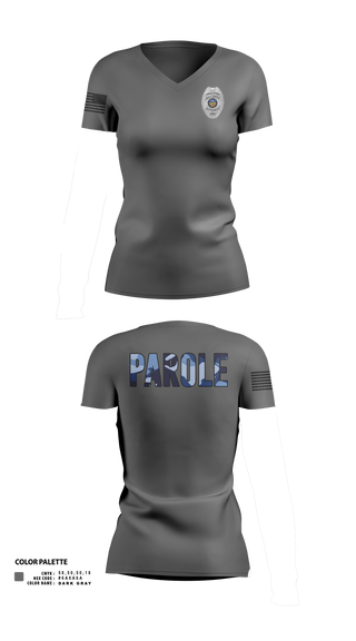 Womens Short Sleeve Vneck Shirt, Adult Parole Authority, Police, Teamtime, Team time, sublimation, custom sports apparel, team uniforms, spirit wear, spiritwear, sports uniforms, custom shirts, team store, custom team store, fundraiser sports, apparel fundraiser