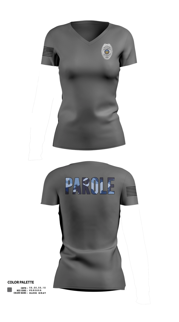 Womens Short Sleeve Vneck Shirt, Adult Parole Authority, Police, Teamtime, Team time, sublimation, custom sports apparel, team uniforms, spirit wear, spiritwear, sports uniforms, custom shirts, team store, custom team store, fundraiser sports, apparel fundraiser