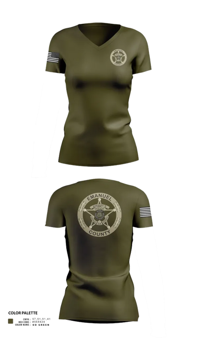Emanuel County SRT 59654596 Women's Short Sleeve V-neck Shirt - 21