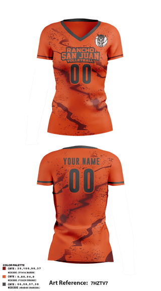 Womens Short Sleeve Vneck Shirt, Rancho San Juan Girls Volleyball, Women's Volleyball, Teamtime, Team time, sublimation, custom sports apparel, team uniforms, spirit wear, spiritwear, sports uniforms, custom shirts, team store, custom team store, fundraiser sports, apparel fundraiser