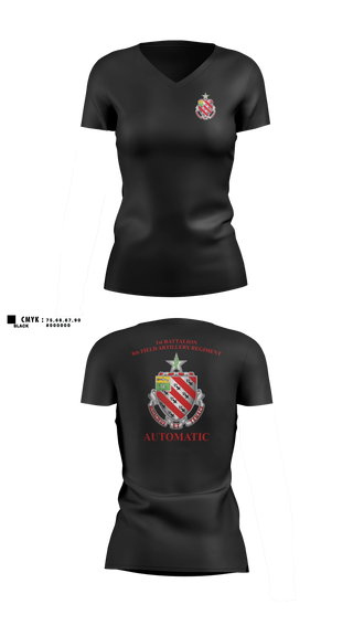 Womens Short Sleeve Vneck Shirt, 1/8 Field Artillery Regiment, Army, Teamtime, Team time, sublimation, custom sports apparel, team uniforms, spirit wear, spiritwear, sports uniforms, custom shirts, team store, custom team store, fundraiser sports, apparel fundraiser