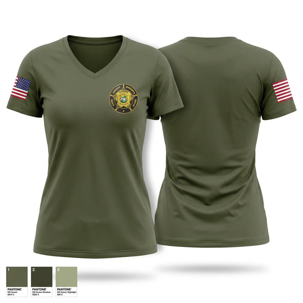 Womens Short Sleeve Vneck Shirt, Owen County Sheriff’s Office, Police, Teamtime, Team time, sublimation, custom sports apparel, team uniforms, spirit wear, spiritwear, sports uniforms, custom shirts, team store, custom team store, fundraiser sports, apparel fundraiser