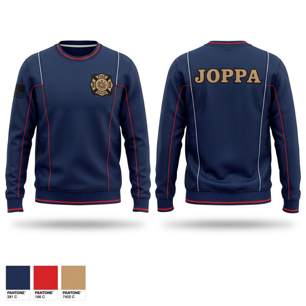 Crew Neck Sweatshirt, Joppa Fire rescue, Fire Department, Teamtime, Team time, sublimation, custom sports apparel, team uniforms, spirit wear, spiritwear, sports uniforms, custom shirts, team store, custom team store, fundraiser sports, apparel fundraiser
