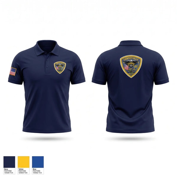 Short Sleeve Performance Polo, GENTRYVILLE POLICE DEPARTMENT, Police, Teamtime, Team time, sublimation, custom sports apparel, team uniforms, spirit wear, spiritwear, sports uniforms, custom shirts, team store, custom team store, fundraiser sports, apparel fundraiser