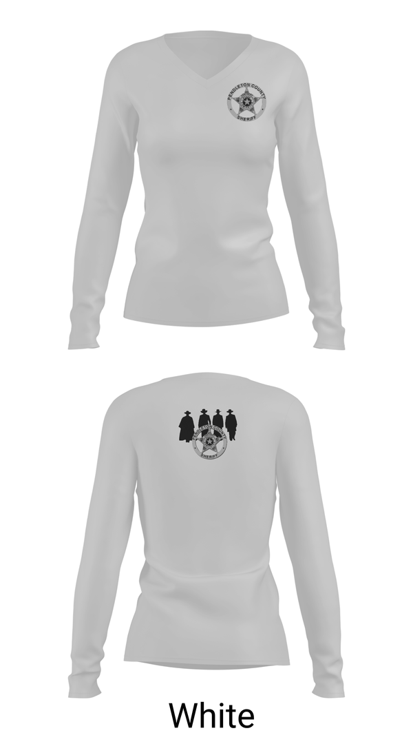 Womens Long Sleeve Vneck Shirt, PENDLETON COUNTY SHERIFF'S DEPARTMENT, Police, Teamtime, Team time, sublimation, custom sports apparel, team uniforms, spirit wear, spiritwear, sports uniforms, custom shirts, team store, custom team store, fundraiser sports, apparel fundraiser