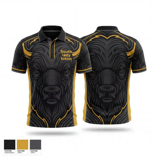 Short Sleeve Performance Polo, South lady bison, Wrestling, Teamtime, Team time, sublimation, custom sports apparel, team uniforms, spirit wear, spiritwear, sports uniforms, custom shirts, team store, custom team store, fundraiser sports, apparel fundraiser