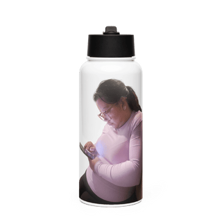 Caf 16815386 Stainless Steel Water Bottle with a Straw Lid