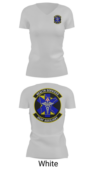 Womens Short Sleeve Vneck Shirt, Civil Air Patrol Minnesota Wing Health Service, Air Force, Teamtime, Team time, sublimation, custom sports apparel, team uniforms, spirit wear, spiritwear, sports uniforms, custom shirts, team store, custom team store, fundraiser sports, apparel fundraiser