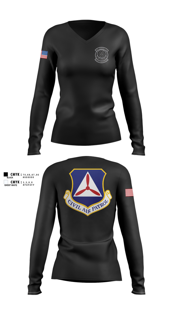 Womens Long Sleeve Vneck Shirt, AL-005, Air Force, Teamtime, Team time, sublimation, custom sports apparel, team uniforms, spirit wear, spiritwear, sports uniforms, custom shirts, team store, custom team store, fundraiser sports, apparel fundraiser