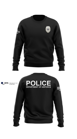 Crew Neck Sweatshirt, DEPARTMENT OF AIRFORCE, Police, Teamtime, Team time, sublimation, custom sports apparel, team uniforms, spirit wear, spiritwear, sports uniforms, custom shirts, team store, custom team store, fundraiser sports, apparel fundraiser