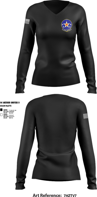 Womens Long Sleeve Vneck Shirt, 224th, , Teamtime, Team time, sublimation, custom sports apparel, team uniforms, spirit wear, spiritwear, sports uniforms, custom shirts, team store, custom team store, fundraiser sports, apparel fundraiser