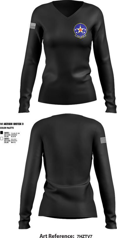 224th 87456549 Women's Long Sleeve V-neck Shirt - 4