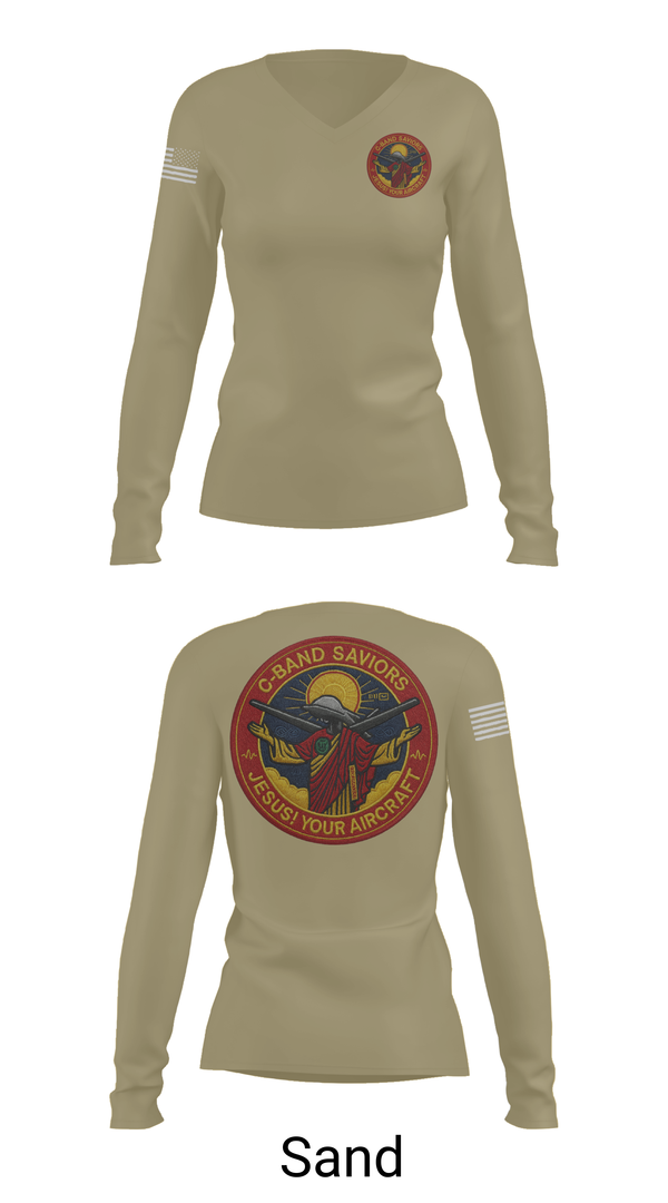 Womens Long Sleeve Vneck Shirt, 174th, , Teamtime, Team time, sublimation, custom sports apparel, team uniforms, spirit wear, spiritwear, sports uniforms, custom shirts, team store, custom team store, fundraiser sports, apparel fundraiser