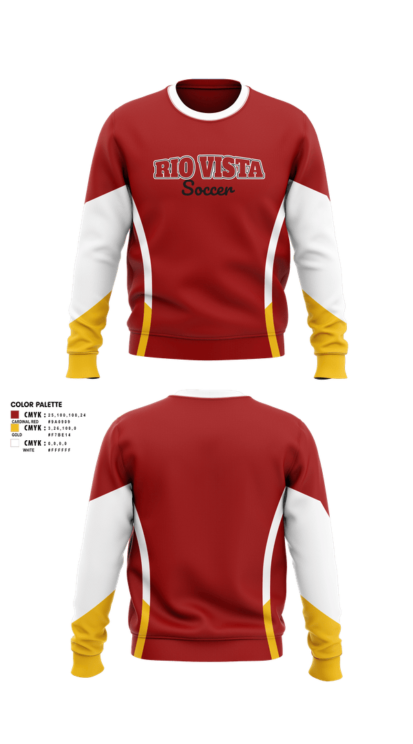 Crew Neck Sweatshirt, Rio Vista Rams, Men's Soccer, Teamtime, Team time, sublimation, custom sports apparel, team uniforms, spirit wear, spiritwear, sports uniforms, custom shirts, team store, custom team store, fundraiser sports, apparel fundraiser