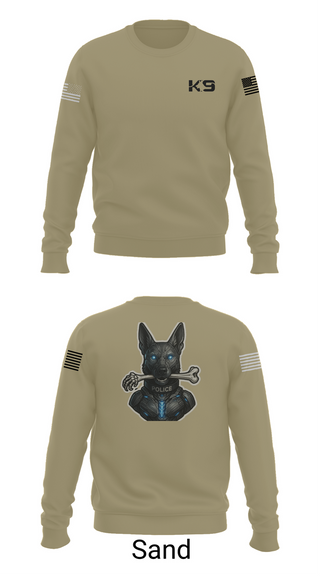 Crew Neck Sweatshirt, Willoughby K9, Police, Teamtime, Team time, sublimation, custom sports apparel, team uniforms, spirit wear, spiritwear, sports uniforms, custom shirts, team store, custom team store, fundraiser sports, apparel fundraiser