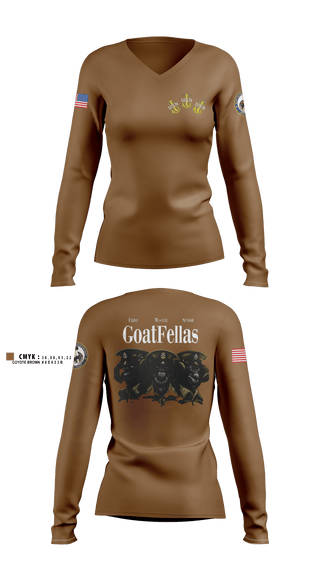 Womens Long Sleeve Vneck Shirt, NTAG ORV CHIEFS MESS, Navy, Teamtime, Team time, sublimation, custom sports apparel, team uniforms, spirit wear, spiritwear, sports uniforms, custom shirts, team store, custom team store, fundraiser sports, apparel fundraiser