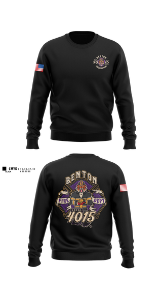 Crew Neck Sweatshirt, Benton Fire, Fire Department, Teamtime, Team time, sublimation, custom sports apparel, team uniforms, spirit wear, spiritwear, sports uniforms, custom shirts, team store, custom team store, fundraiser sports, apparel fundraiser