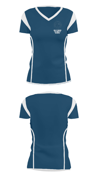Women's Short Sleeve Vneck Shirt, Holy Cross Catholic School, Spirit Store, Teamtime, Team time, sublimation, custom sports apparel, team uniforms, spirit wear, spiritwear, sports uniforms, custom shirts, team store, custom team store, fundraiser sports, apparel fundraiser