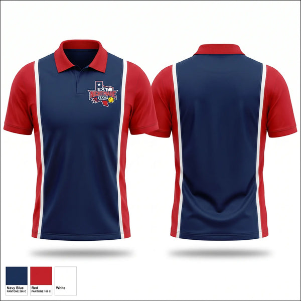 Short Sleeve Performance Polo, Etx Nightmares, Softball, Teamtime, Team time, sublimation, custom sports apparel, team uniforms, spirit wear, spiritwear, sports uniforms, custom shirts, team store, custom team store, fundraiser sports, apparel fundraiser