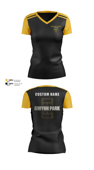 Womens Short Sleeve Vneck Shirt, Gwynn Park High School Tennis, Tennis, Teamtime, Team time, sublimation, custom sports apparel, team uniforms, spirit wear, spiritwear, sports uniforms, custom shirts, team store, custom team store, fundraiser sports, apparel fundraiser