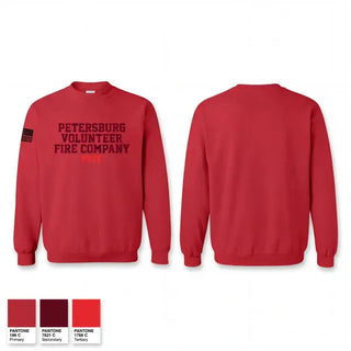 Crew Neck Sweatshirt, Petersburg Volunteer Fire Company, Fire Department, Teamtime, Team time, sublimation, custom sports apparel, team uniforms, spirit wear, spiritwear, sports uniforms, custom shirts, team store, custom team store, fundraiser sports, apparel fundraiser