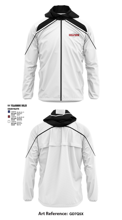 Milford Eagles Pop Warner Football and Cheer 85500081 Windbreaker - 8