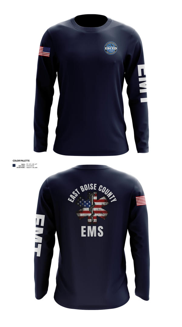 Long Sleeve Performance Shirt, East Boise county EMS, EMS/EMT, Teamtime, Team time, sublimation, custom sports apparel, team uniforms, spirit wear, spiritwear, sports uniforms, custom shirts, team store, custom team store, fundraiser sports, apparel fundraiser