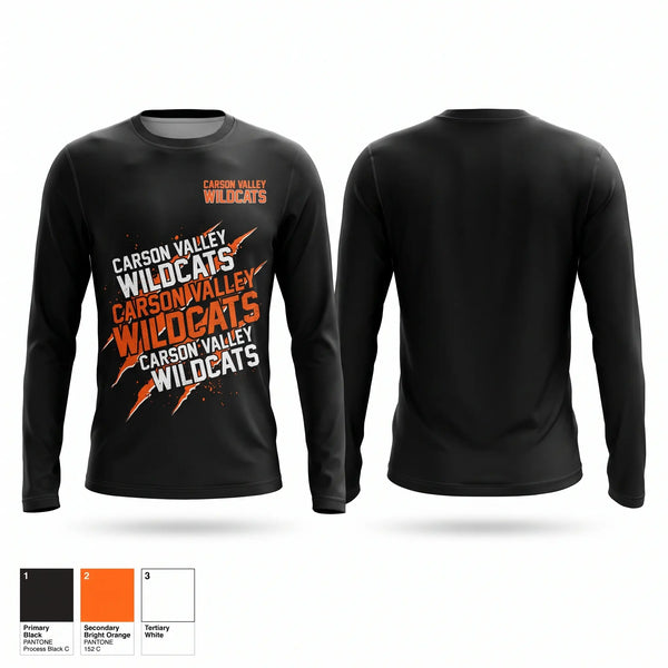 Long Sleeve Performance Shirt, Carson Valley Wildcats, Wrestling, Teamtime, Team time, sublimation, custom sports apparel, team uniforms, spirit wear, spiritwear, sports uniforms, custom shirts, team store, custom team store, fundraiser sports, apparel fundraiser